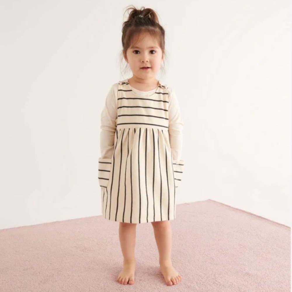 MORI Striped Pinafore Dress